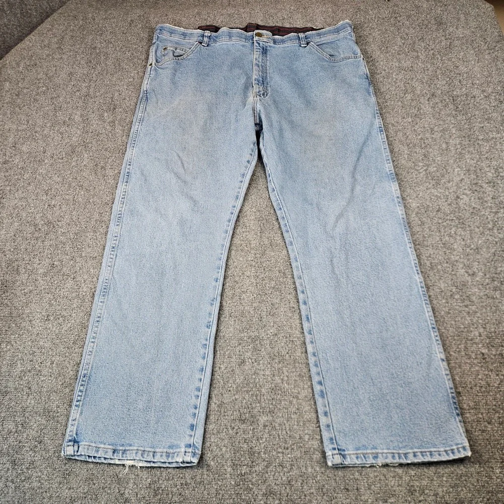 Wrangler Mens Regular Fit Light Wash Denim Jeans 42x29 855WAQL Straight Leg